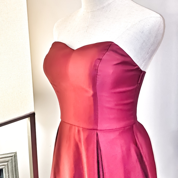 NWT Crimson Strapless Prom Dress | Ball Gown - Picture 7 of 9